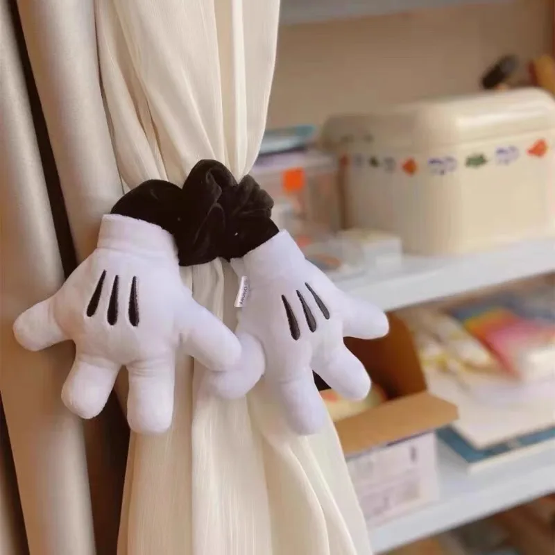 Fermoir de rideau Disney Mickey Palm, bande élastique en peluche, embrasses, porte-clips de rideau de dessin animé, rideau de chambre d'enfant, décoration de maison