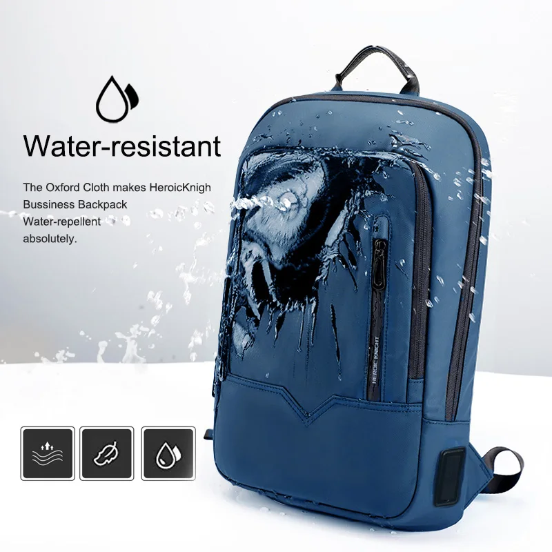 Heroic Knight Men\'s Waterproof Backpack Blue Black Bag 14 Inches Laptop Backpacks For Women Stylish Backpack For Travel School