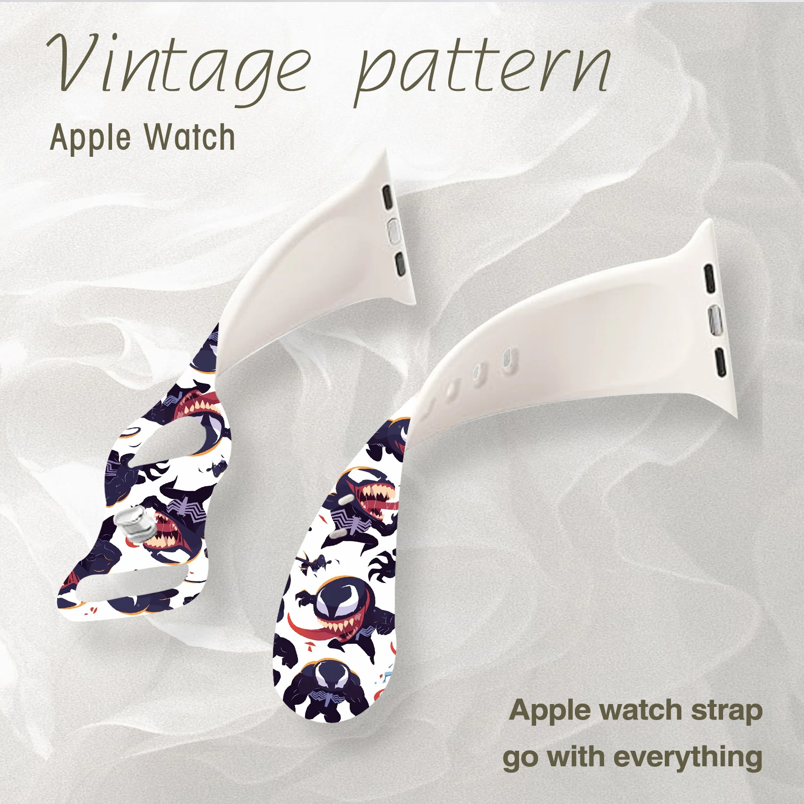 حزام بنمط كرتوني من سلسلة ديزني مناسب لساعة أبل 11/10/9/8 حزام سيليكون قابل للاستبدال IWatch49mm/46mm/44mm/42mm/41mm