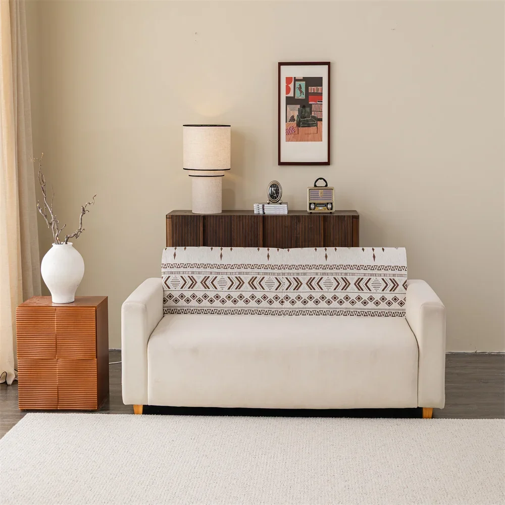 Retro Chenille Sofa Cushion Cover Universal Non-Slip Fixed Straight Row All-Seasons Slipcover for Home Comfort