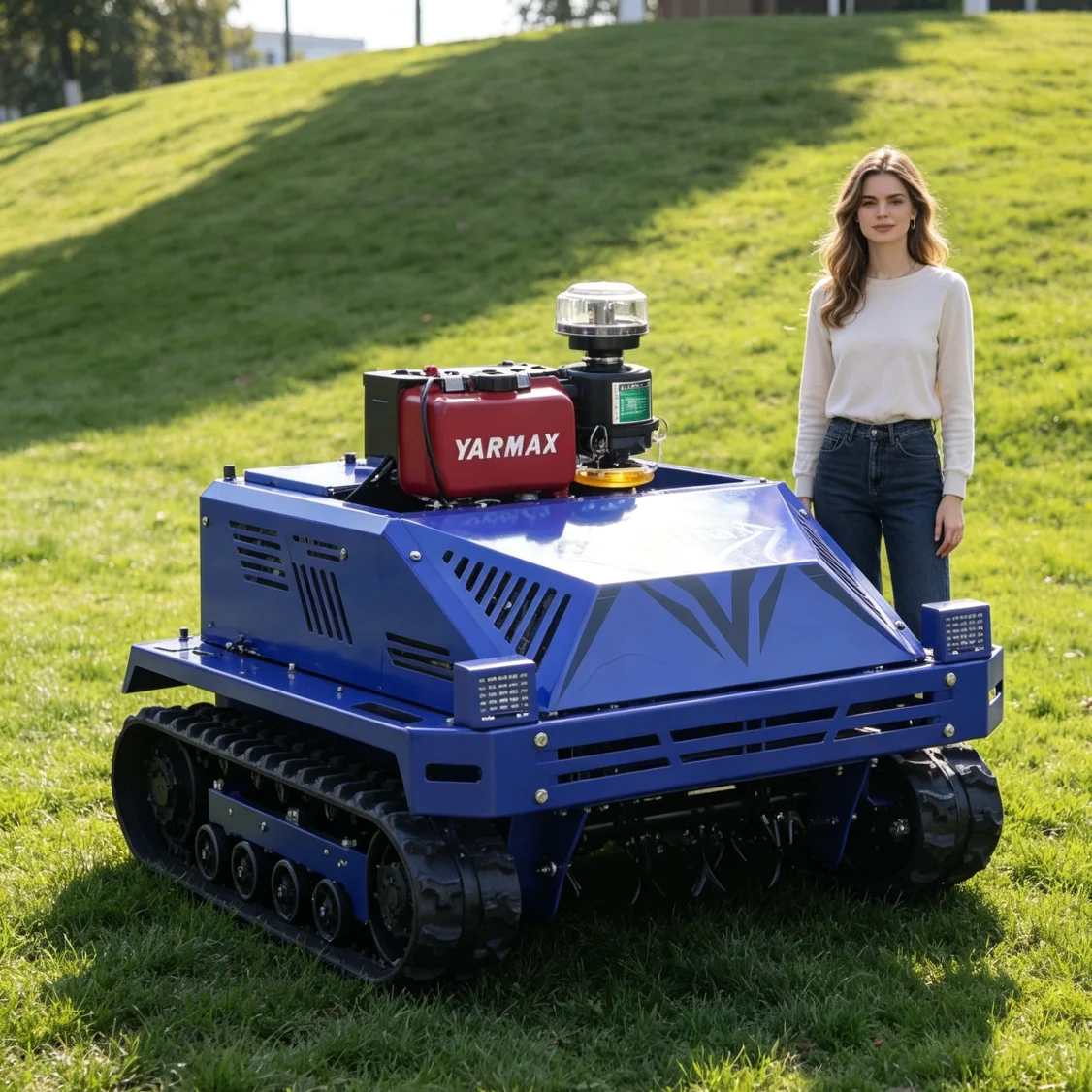

Customized Remote Control Lawn Mower, intelligent robot mower with anti-collision design, perfect for garden, yard and courtyard