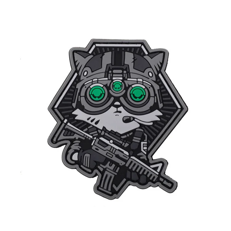 PVC Cat Patch on Clothes Morale Badge Military Tactical Patches Backpack Hook and Loop Stickers Applique for Clothing