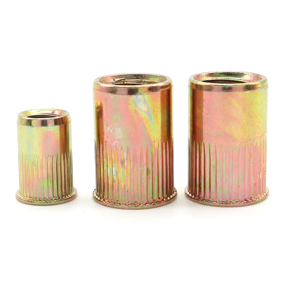 Dado per rivetti in acciaio inossidabile di vendita caldo M3 5000 pz/scatola Piccola testa svasata a strisce di colore zincato finitura ossido nero metrico