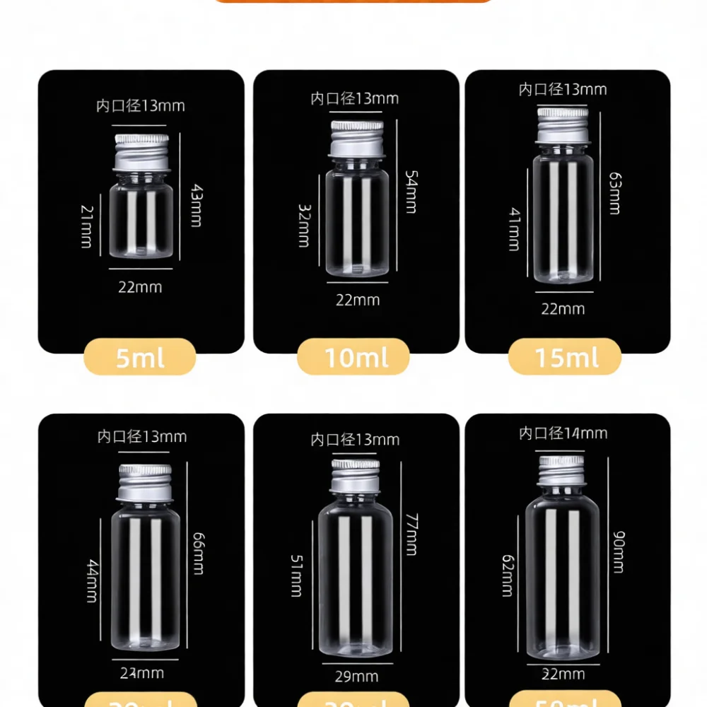 Clear Refillable Pet Spray Bottle Durable Liquid Storage Container Leak Proof Aluminum Lid For DIY Perfume Lotion Packaging