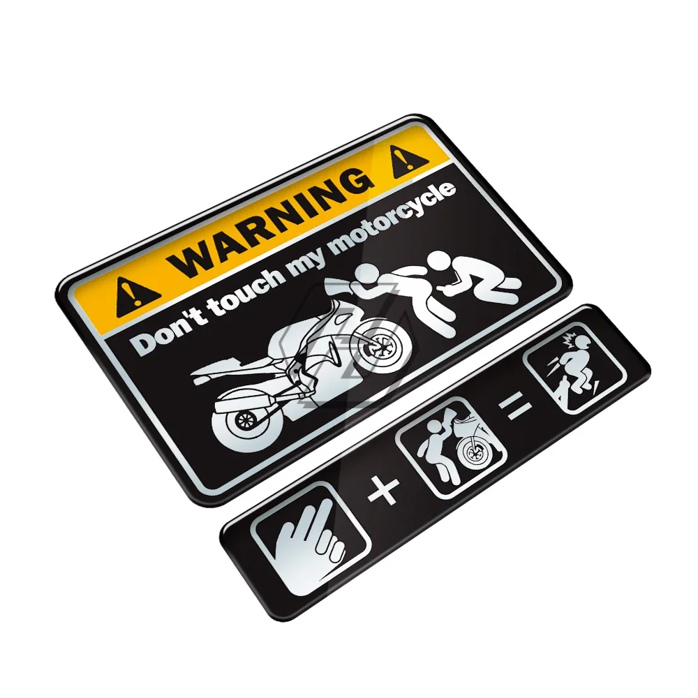 No toque Mi pegatina de advertencia de resina 3D para motocicleta