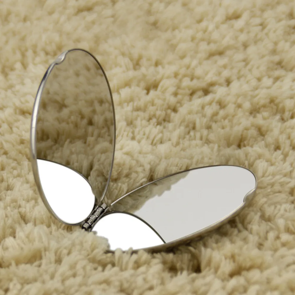 

Портативное складное металлическое зеркало для макияжа, миниатюрное, компактное, двустороннее, высокой четкости, маленькое, легкое, 1 шт.