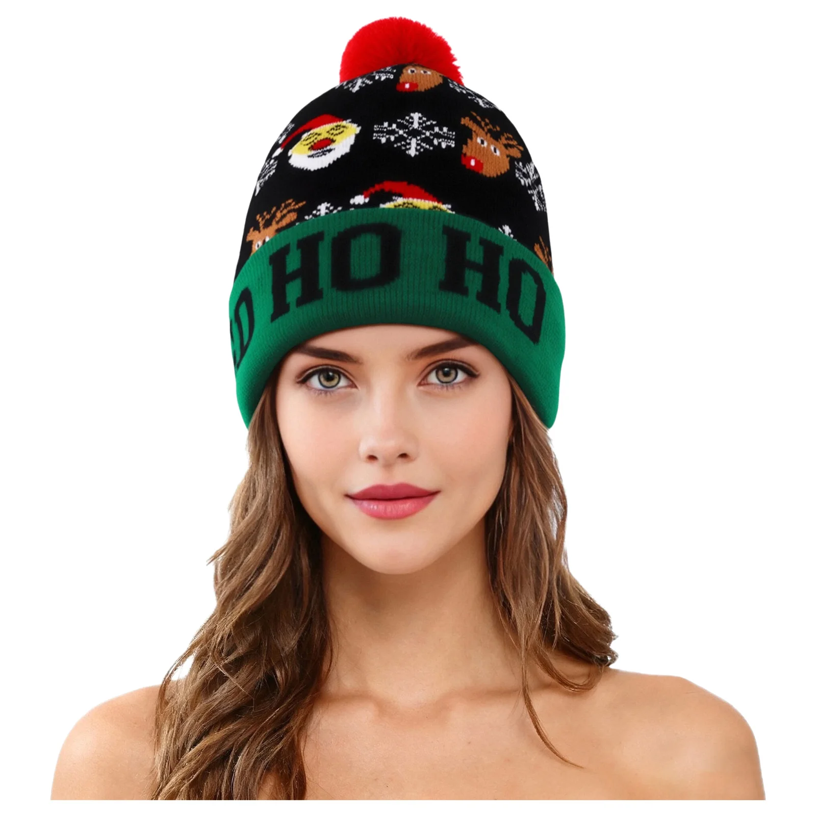 1 pezzo cappello per le vacanze di Natale berretto lavorato a maglia di Natale berretto carino elemento di Natale modelli di cartoni animati design berretto lavorato a maglia di Natale per donna uomo