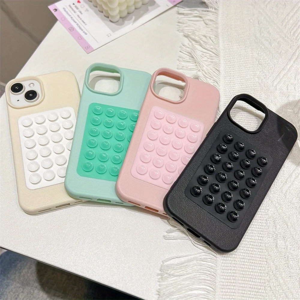 3D-Saugnapf-Ständerhülle für iPhone 11 12 13 Pro Max Hüllen iPhone 17 15 16 14 Plus XS XR Stoßfeste Runde Saugnapf-Silikonhülle – Detail 6