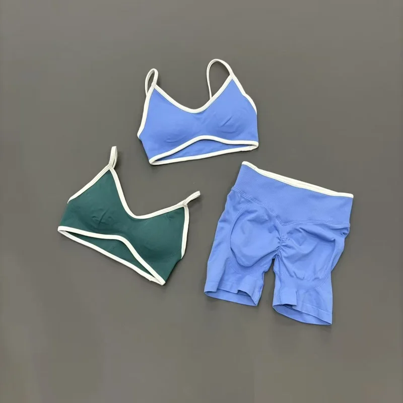 2 Piece Sports Set Ignite Sculpt Scrunch Bra Quick Dry Yoga Set Fitness Cycling Elastic Sports Shorts Gym Running Workout Suit