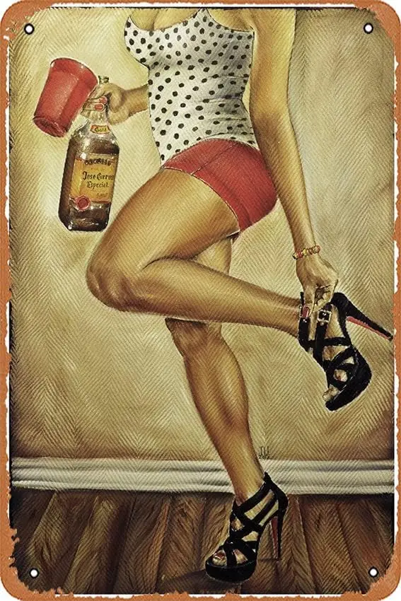 Esculturas de pared de José Cuervo, letrero artístico para decoración del hogar, pintura, letrero de estaño de Metal