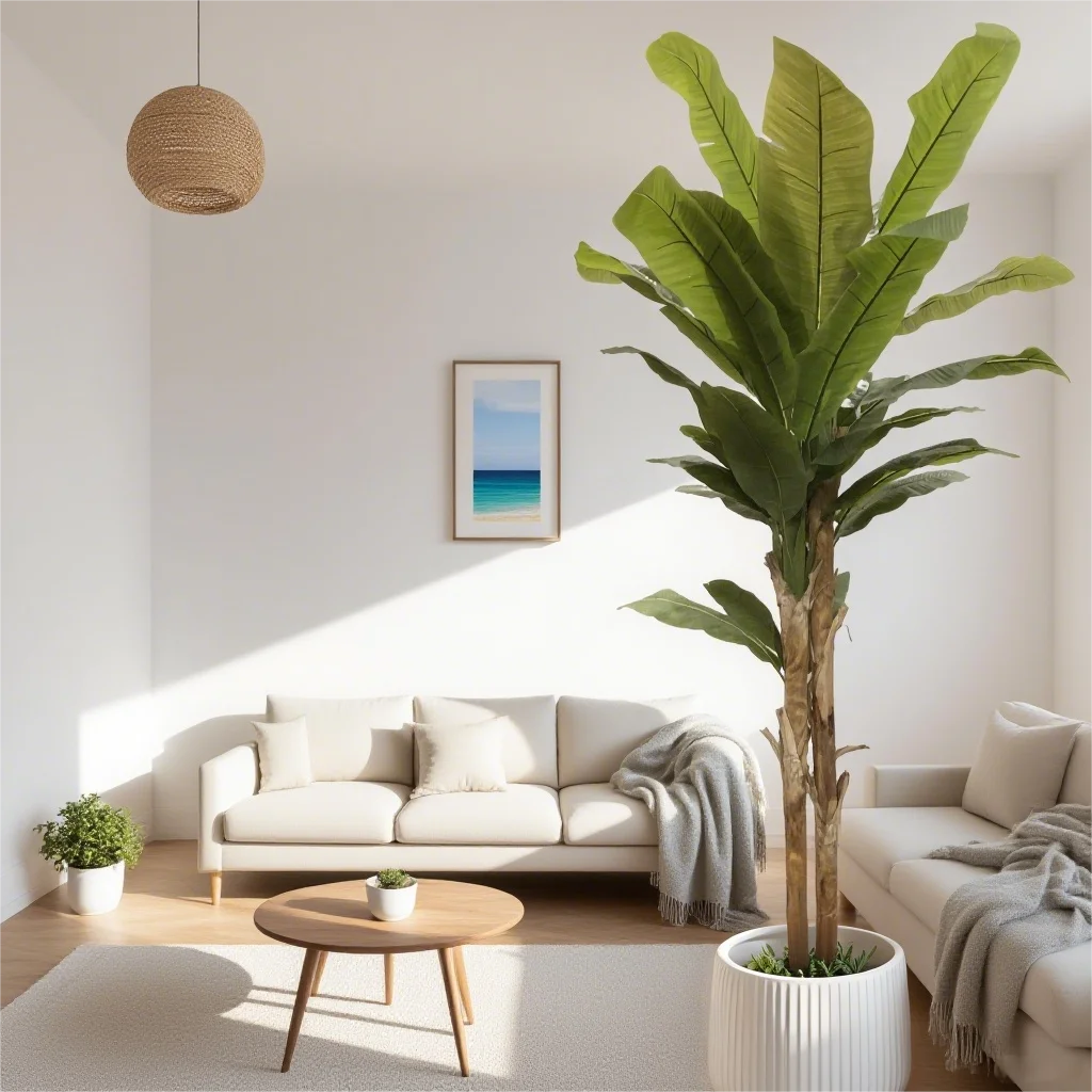 

Customizable Artificial Banana Leaf Tree Realistic Eco-Friendly High Quality 270CM Fabric Indoor Plant Decorative Feature