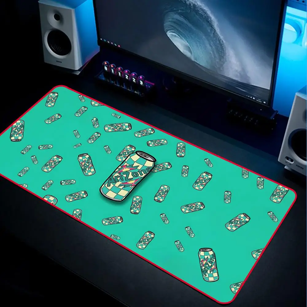 Super AriZona Green tea Mouse Pad 90x40cm Red Colorful Lock Edge Pure Natural Rubber Desktop Anti slip Large Mouse Pad