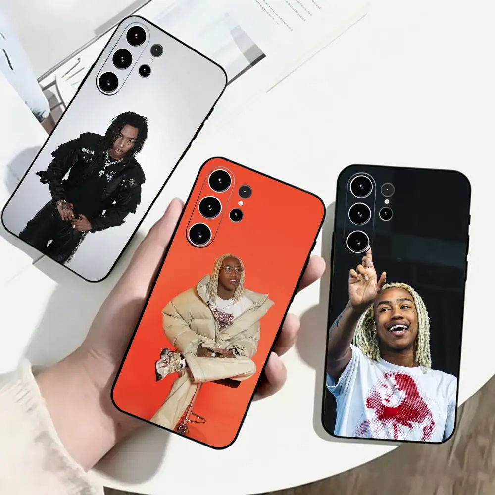 Funda de Silicona Suave Negra con Diseño de R-Rich Amiri Rapper para Samsung S25, S24, S21, S22, S23, S30, Ultra, S20, Plus, Fe