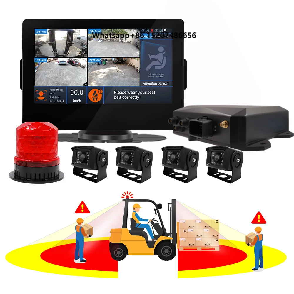 Active Collision Avoidance System for Bulldozers Pedestrian AI Detection Reverse  Blind Spot Monitoring Waterproof 1 Year