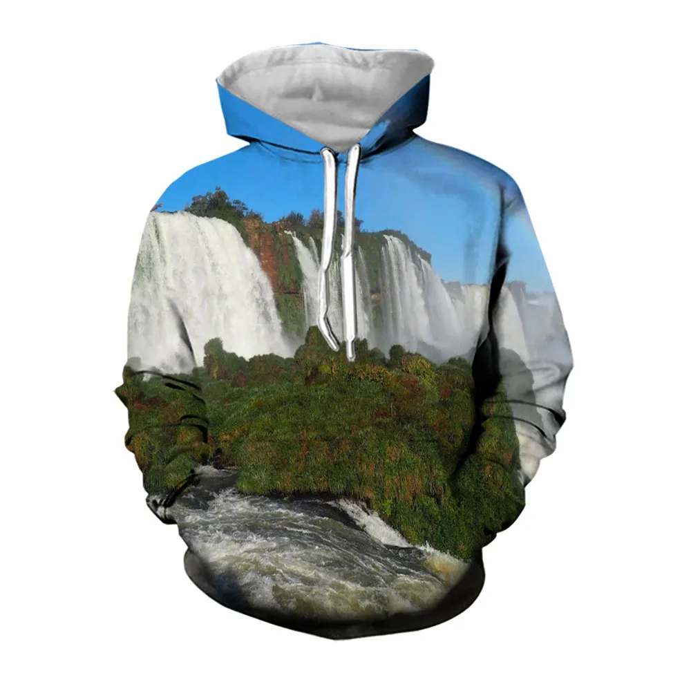 

Jumeast 3D Mountain Landscape Hoodies For Men Natural Scenery Spring And Autumn Loose Oversized Hoodie Streetwear Pullover Tops