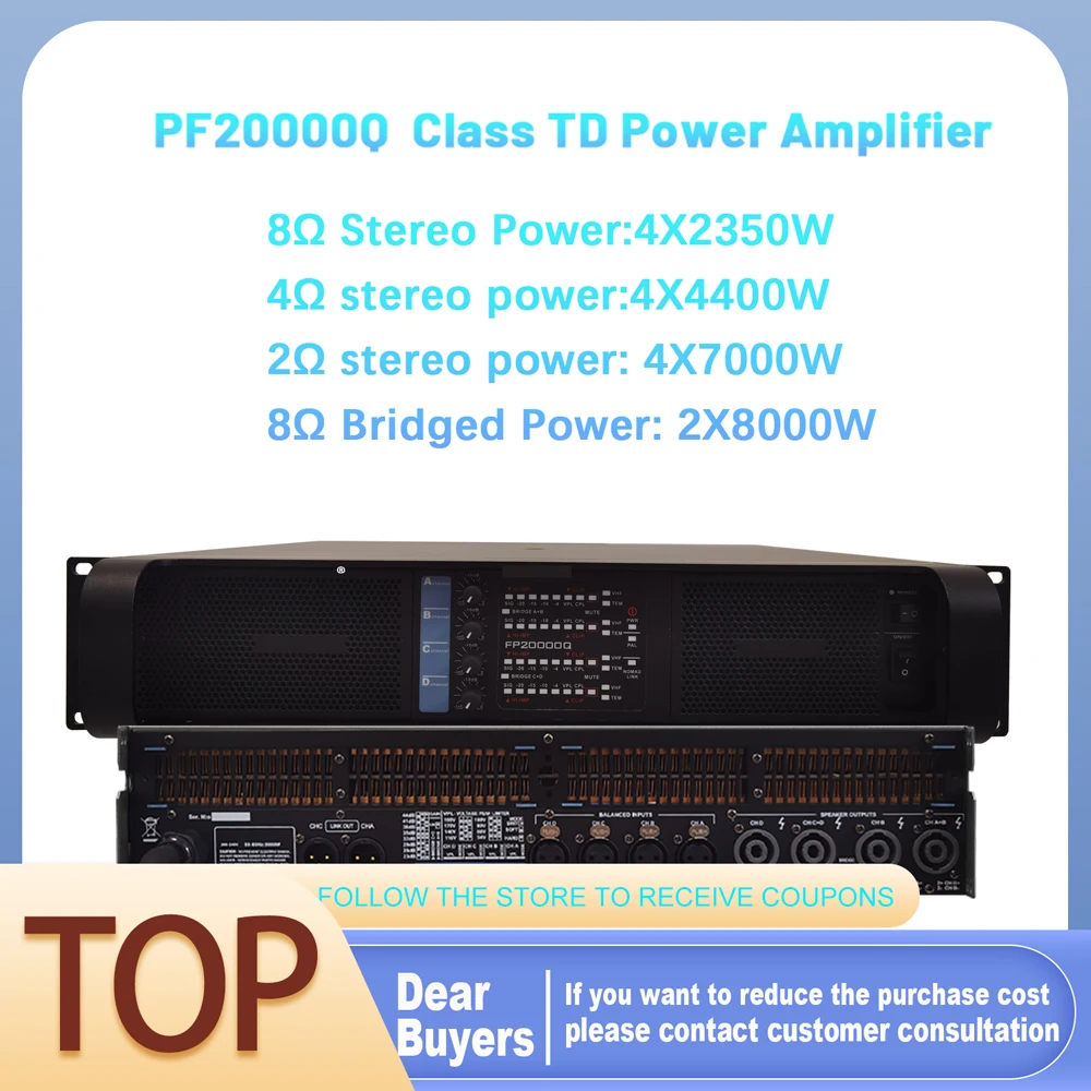 FP20000Q 4x2350W A 8Ohm Amplificatore di potenza professionale 4 canali Audio Disco DJ Subwoofer Preamplificatore Classe TD 4X7000W A 2Ohm Amplificatore di altoparlanti line array per performance sul palco
