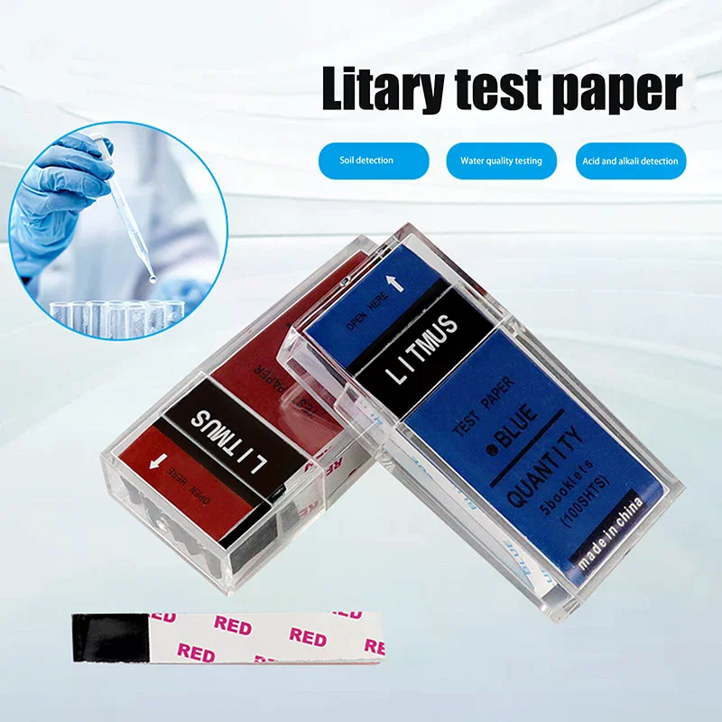 100 Strips/Box Red/Blue PH Test Strips Litmus Paper Acid Alkali Test Paper For Water Soil Laboratory Acid Alkaline Detection