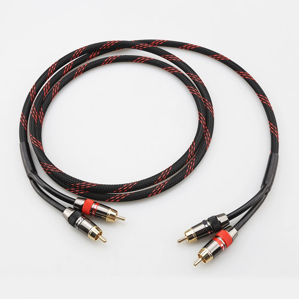 

HIFI Copper Male to Male 2RCA Signal Cable Splitter Y RCA Cable for Amplifier CD Player Audio