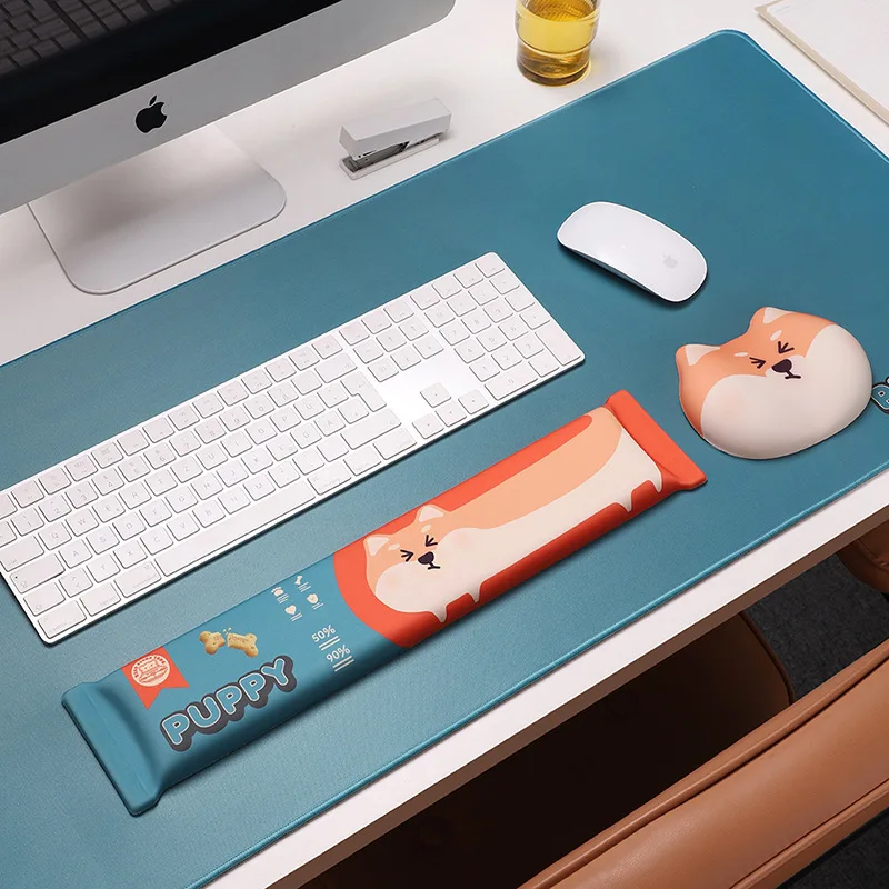 Cute Shiba Inu Wrist Guard Pad Keyboard Holder Memory Cotton Office Computer Office  Mousepad Relieve Soreness Mouse Pad