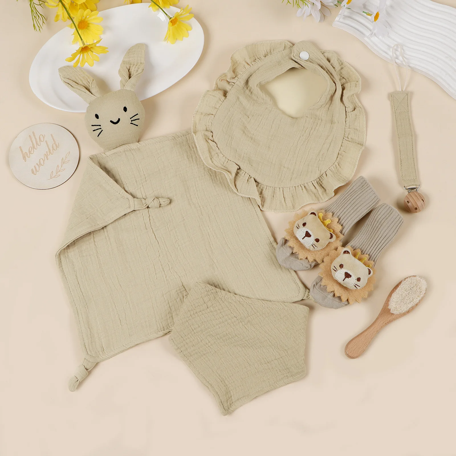 kit-de-presente-para-cha-de-bebe-recem-nascido-conjunto-de-babadores-de-algodao-toalha-de-gaze-para-saliva-meias-faixa-de-cabelo-toalha-absorvente-e-escova