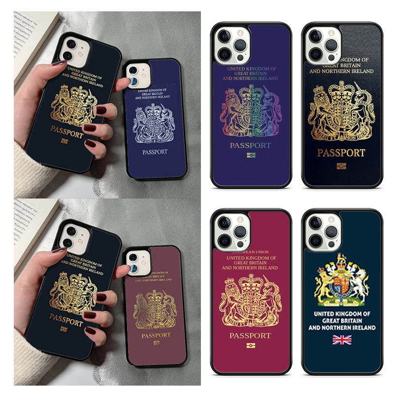 United Kingdom British Passport Phone Case For iPhone 14 15 16 13 12 Mini Max Cover For Apple 11 Pro Max 6S 8 7 Plus SE2020