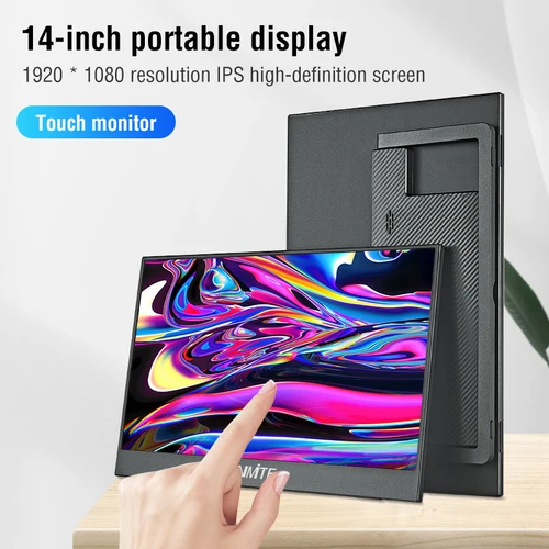 Imagen 2 del producto Monitor táctil portátil con pantalla táctil de 14 pulgadas, ordenador de juegos opcional no táctil, pantalla ampliada para XBox PS4/5 Switch Loptop