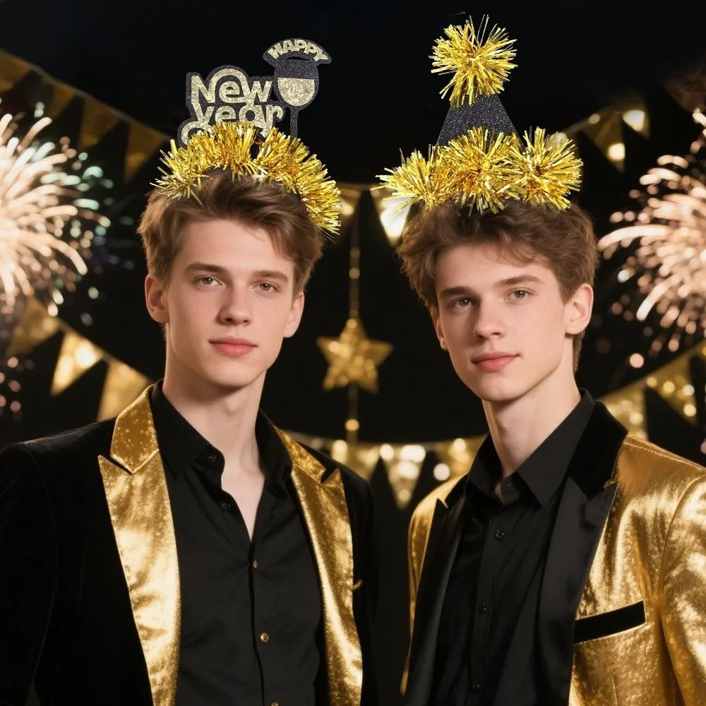 

Праздничный ободок для волос с пайетками 2026: Звезда/Корона, креативное украшение для Нового года и Рождества, красочный блестящий обруч для волос