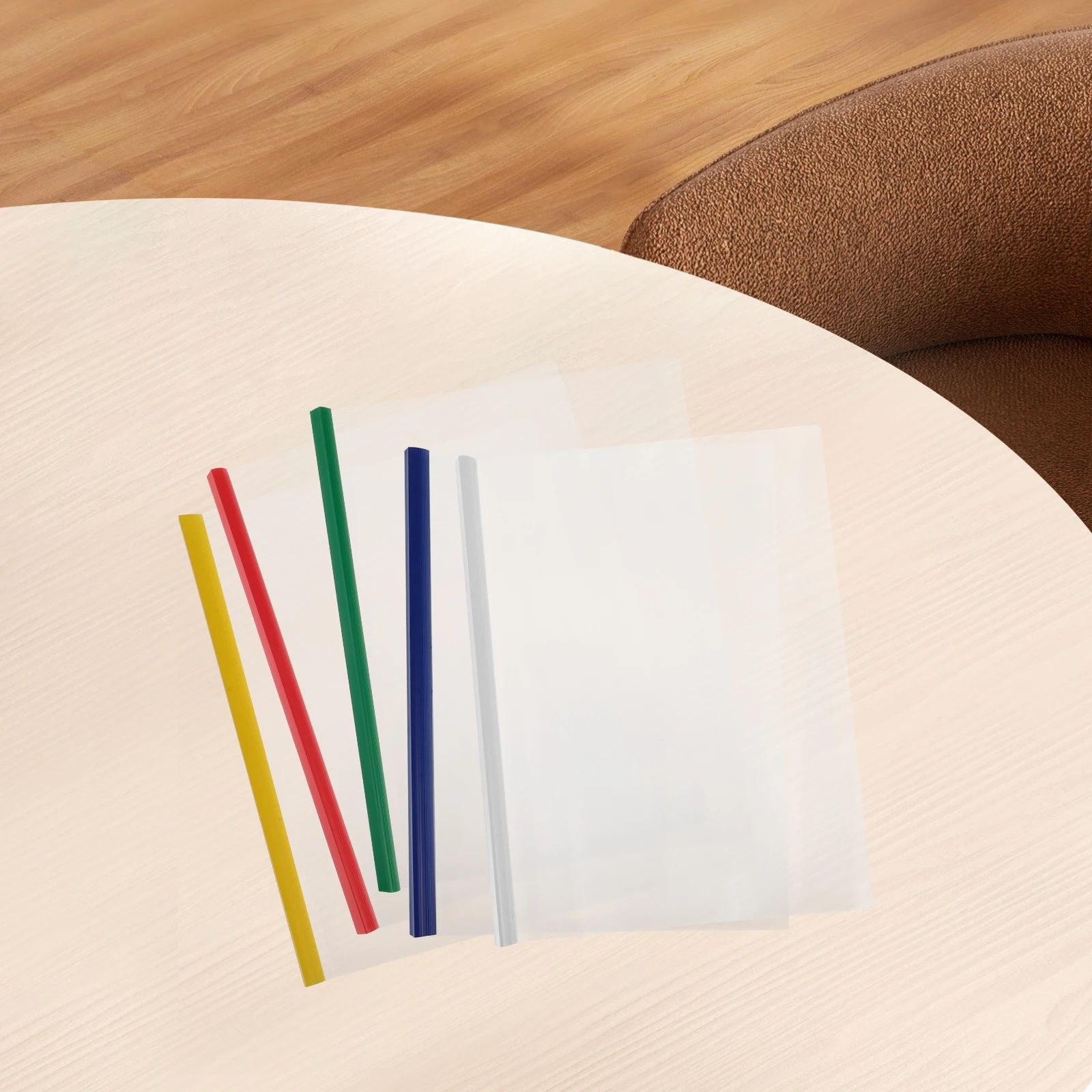 

10 pcs Plastic Slide Binder A4 File Pull Rod Document Organizer Transparent Clear Report Covers Paper Storage Office Supplies