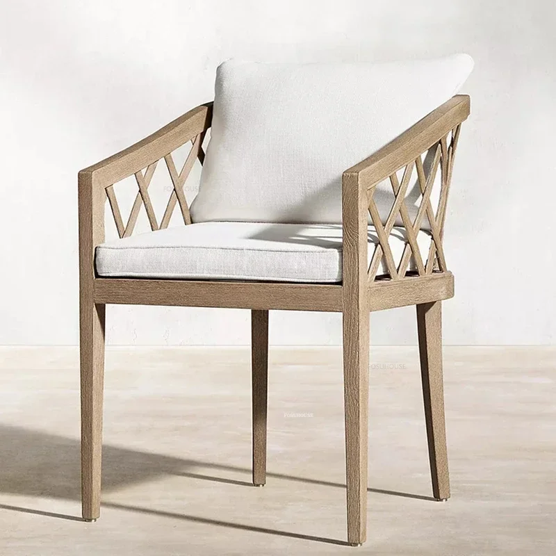 

Luxury Solid Wood Garden Furniture Sets Outdoor Table Chair Open-air Patio Dining Chair Leisure Home Villa Outdoor Furniture