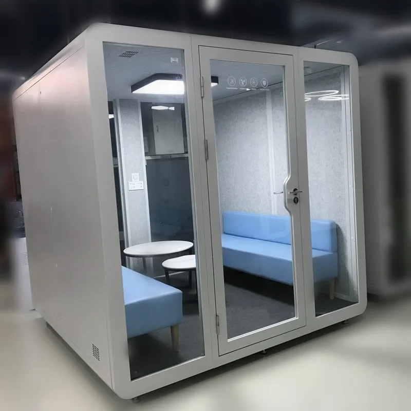 Insulated Outdoor Sound Proof Portable Office Pod Phone Booth Meeting Room Movable Multi-Person Working Office Pod