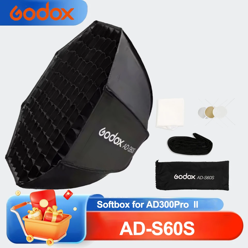 

Godox AD-S60S 60cm Quick-Install Octagon Soft Box Specialized Accessories for ML60/ML60BI AD300Pro AD300Pro II