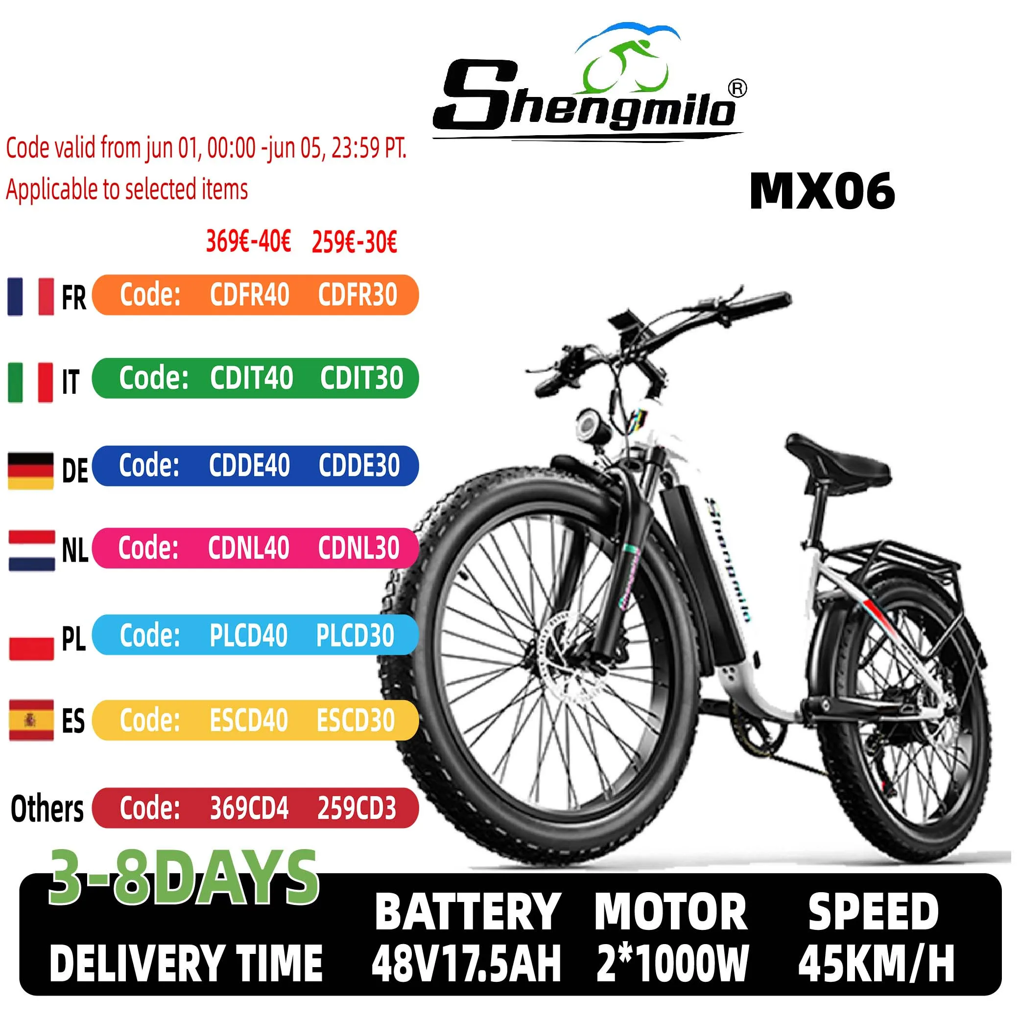 Sheng milo mx06 Elektro fahrrad 500w Stadt fahrrad Fatbike Elektro 26 "E-Bike 48v 10.4ah Batterie