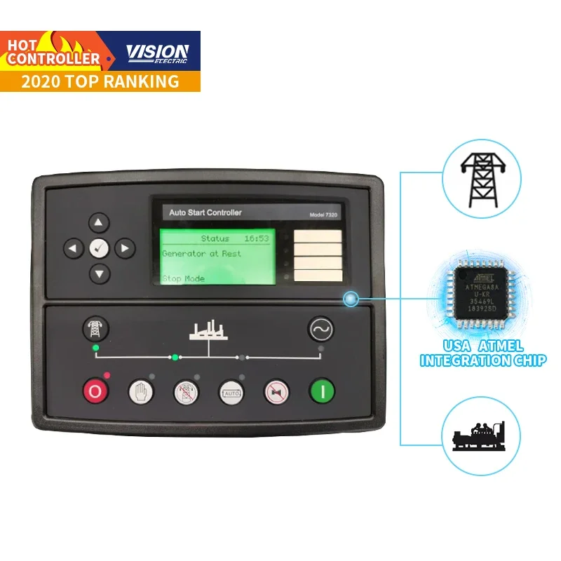 Electronic Auto Start Remote Monitoring Generator Set AMF Deep Sea Controller DSE 7320 Mkii ATS Control Panel Module DSE7320