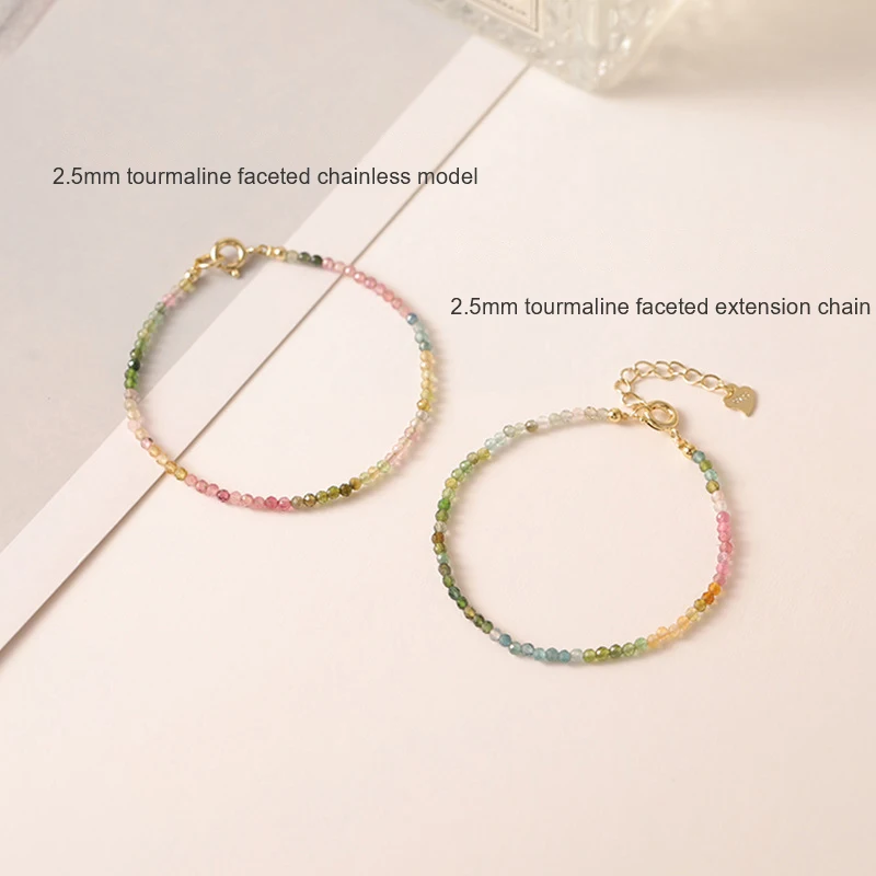 Ultra-Fine Rainbow Small Tourmaline Bracelet New Style Female Gradient Ins Niche Design Light Luxury Bracelet