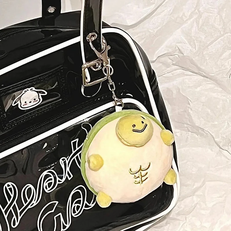 Cartoon Chubby Turtle's Egg Plush Toy Keychain Pendant Creative Funny Little Turtle Plush Backpack Pendant Squeeze And Squeak