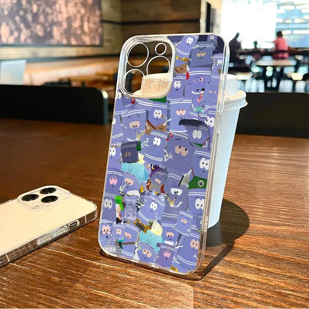 S-사우스 파크 T-타월리 아이폰17,16,15,14,13,12,11 플러스,프로 맥스용 소프트 투명 케이스