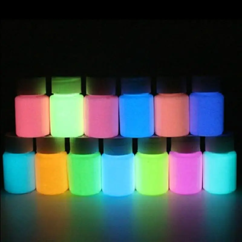 15/20g Fluorescent Pigment Long-Lasting Luminous Paints Auto Glow Glow In Dark Acrylic Paints For Artwork Party Supplies