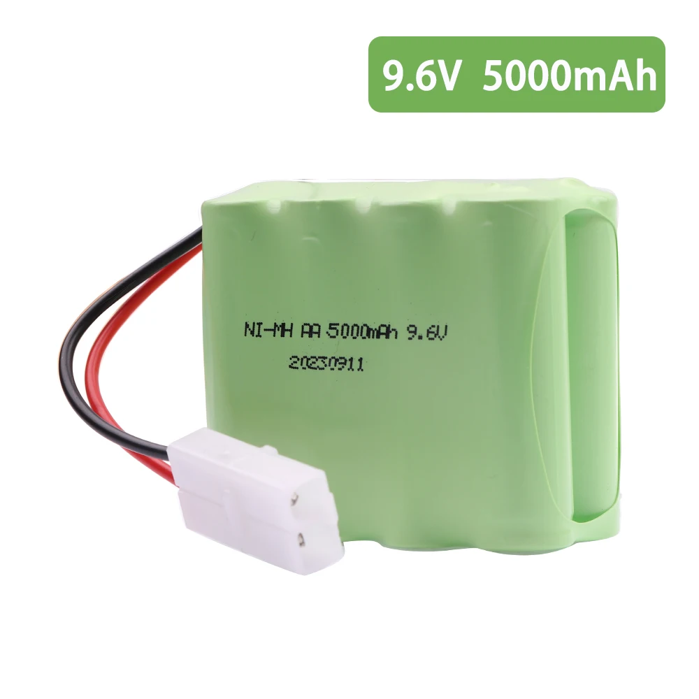 9.6V 5000mah Rechargeable Battery with Charger For Rc toys Cars Tanks Robots Gun toys accessories NiMH 8*AA 9.6v Batteries Pack