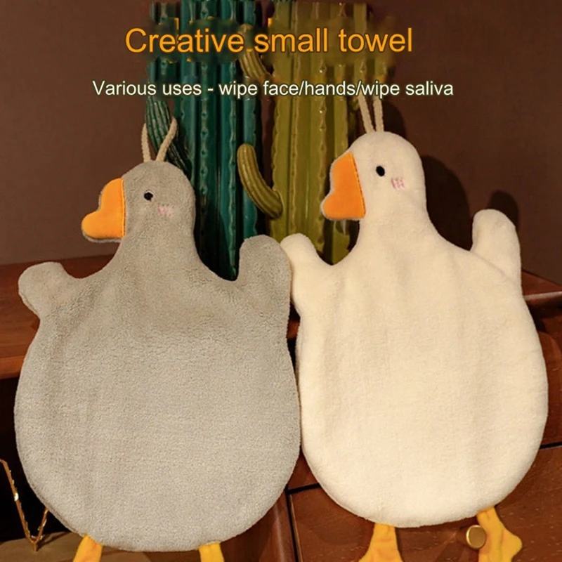 Cartoon Goose Hand Towel Kitchen Bathroom And Toilet Hand Towel Hanging Type With Super Water Absorption Quick Drying