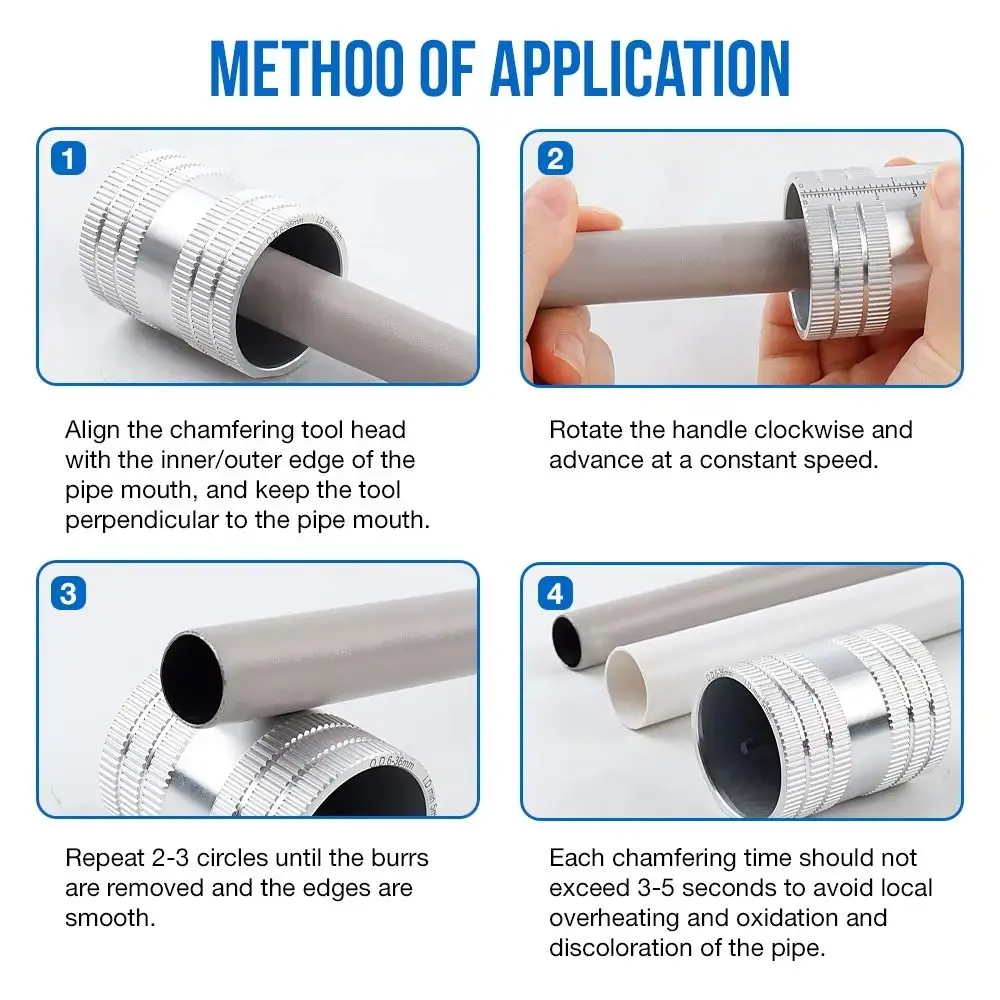 Chamfer Heads Deburring Machine Multi-Functional Precision Scale Chamfer Tool Convenient Durable Pipe Deburring Tool Plumbing