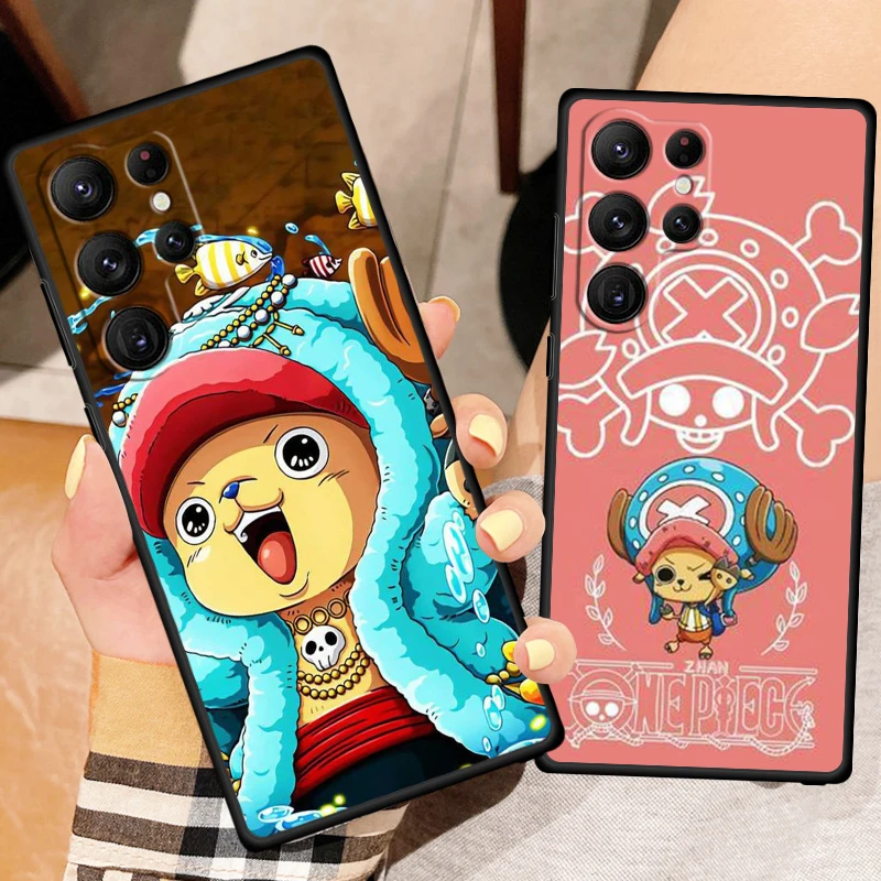 Ones P-Piece Chopper Cute For Samsung Galaxy S24 S23 S22 S21 S20 FE S10 S9 S10E S8 Plus Ultra Lite 5G TPU Black Phone Case