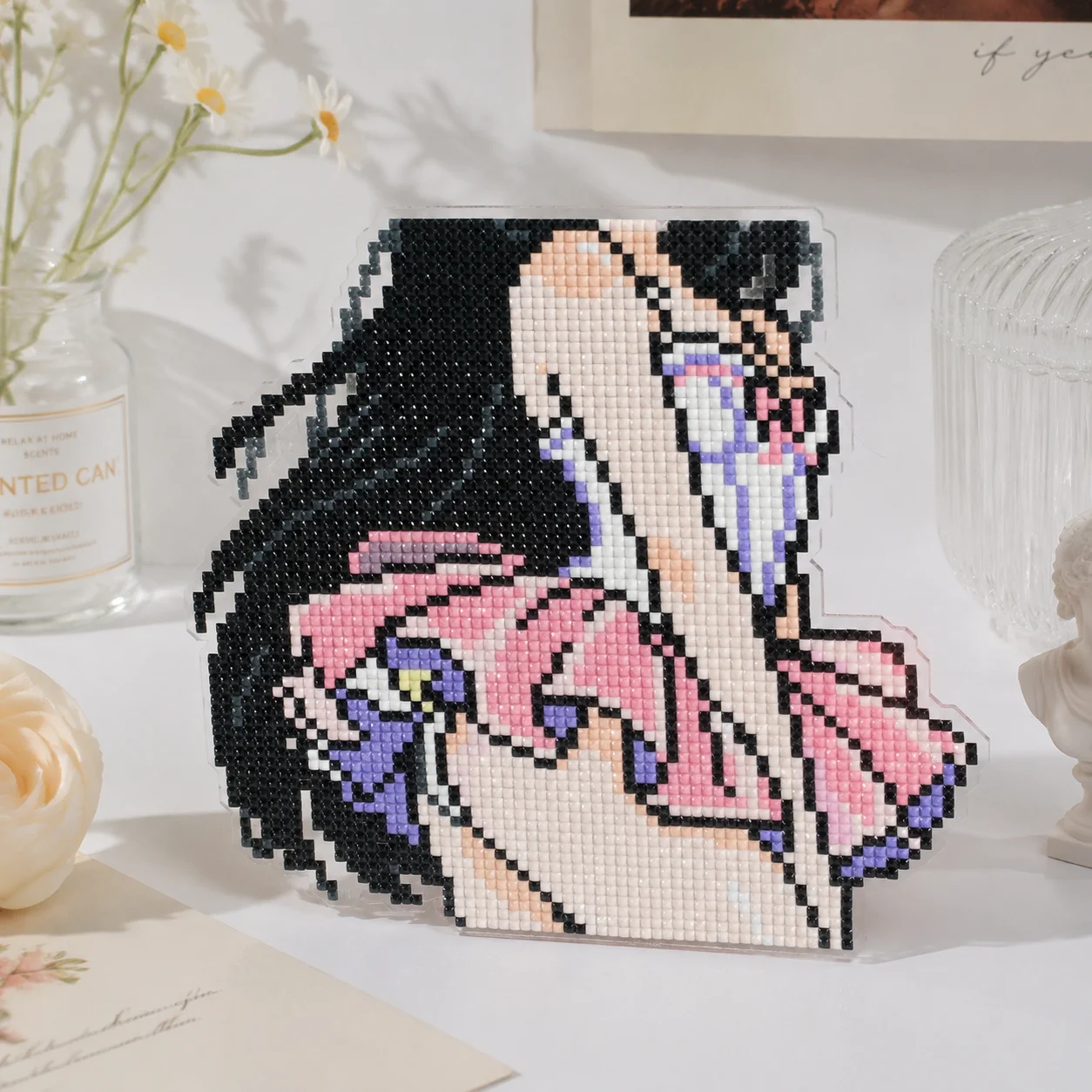 Special‑Shape Acrylic Diamond Painting DIY Kit Pixel Girl Figure Desktop Ornament Handmade Art Craft Home Table Decor.