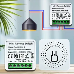 RF433 Smart Wireless Switch Mini DIY LED Lighting Wireless Remote Control Light Switches AC100V~240V 16A  For Home Led Lamp