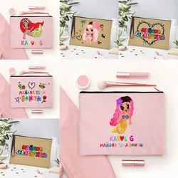 Cute Manana Sera Bonito Karol G Canvas Women Make Bag Mañana Será Bonito Makeup Pouchs Birthday/fans Gifts for Girl Pencil Case