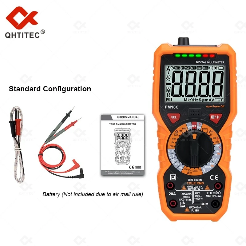 QH Digital Multimeter PM18C/18A 6000 Zählt True RMS AC/DC Spannung Widerstand Meter Kapazität Frequenz Temperatur NCV tester