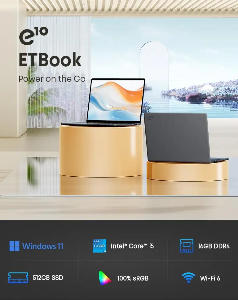 Acer Gadget E10 Intel Core I5-12450H Etbook Laptop 16GB RAM 512Gb SSD 14' 2160X1440 Resolution Computer Wifi6 Office Study Laptops Windows 11