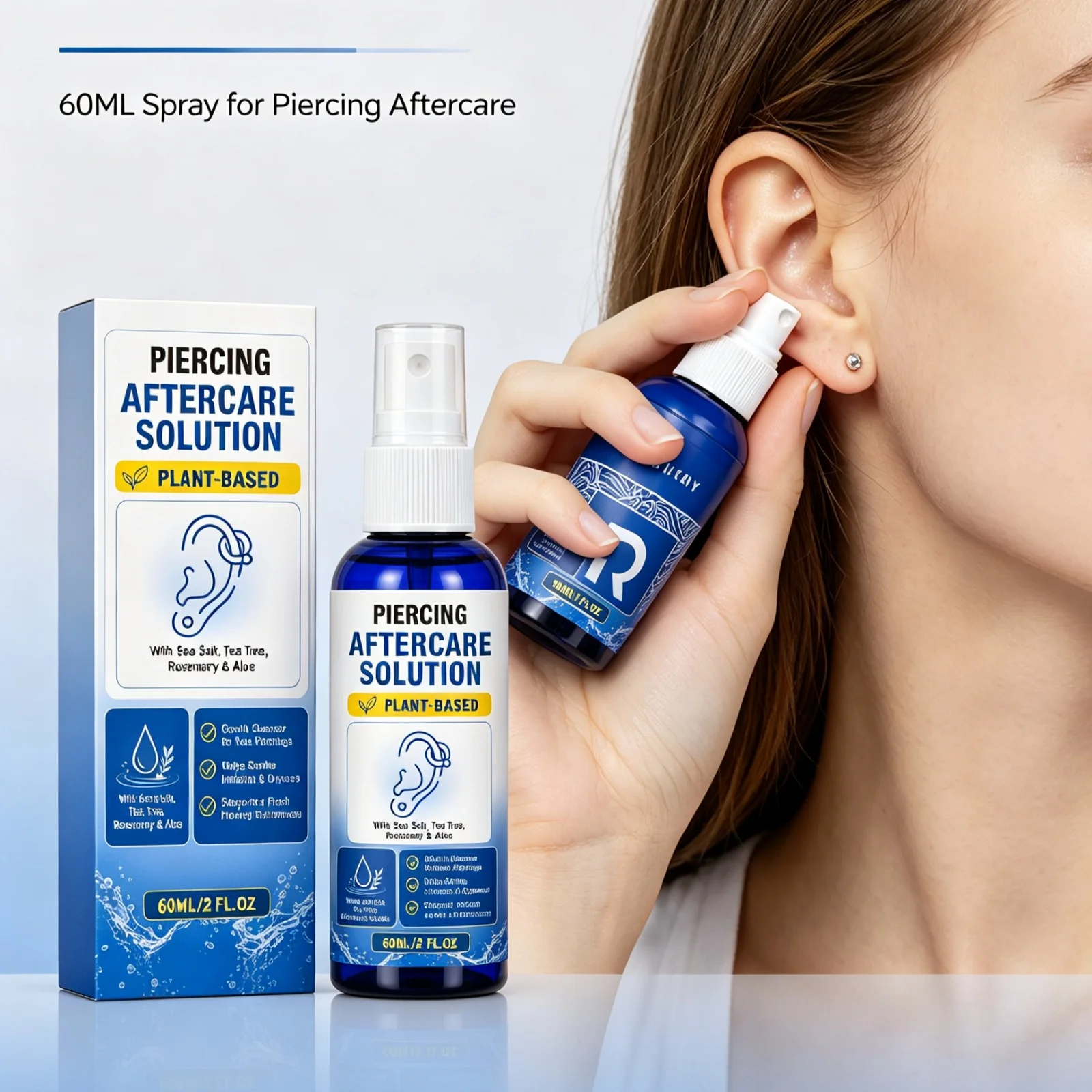 Piercing Aftercare Spray Mild Non‑irritating Remove Dirt Residual Secretions Soothes Dry New Piercings Healing Maintenance Spray