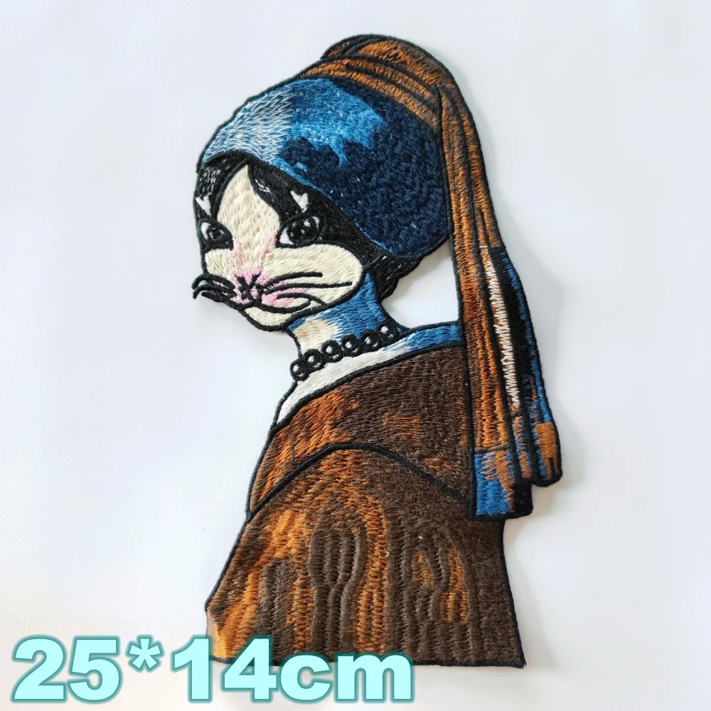 embroidery beaded cat patch,cats sequined badges,cute animal appliques,cartoon patches for clothing DIY accessory PW227277