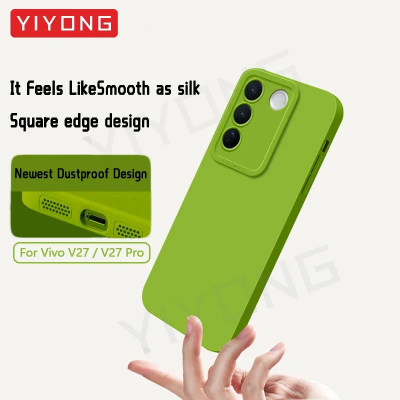 For VivoV23 Pro Case YIYONG Original Liquid Silicone Dustproof Soft Cover For VIVO V23 V27 V25Pro VivoV27 VivoV25 Pro 5G Cases