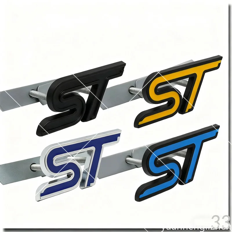 ST Styling Metal Car Stickers Vehicle Front Grille Badge Air Decal Accessories For MK3 MK5 MK4 Mondeo Edge FOCUS ST LINE